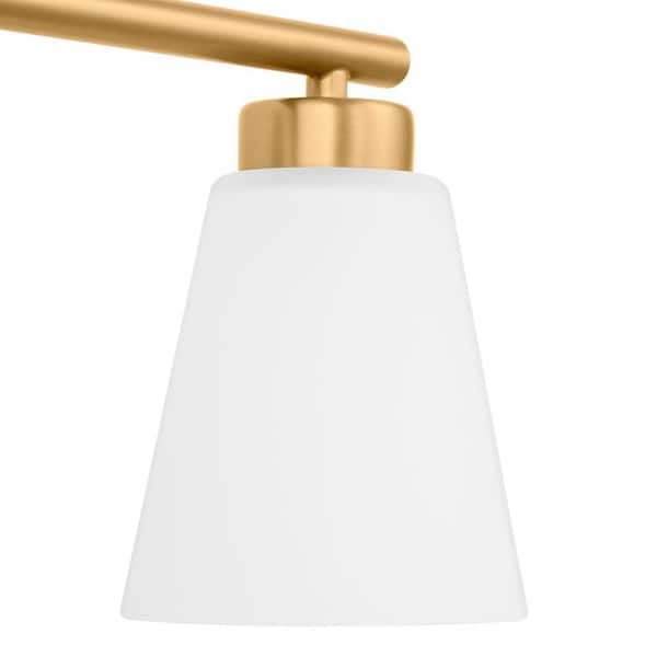 Eastburn 22 in. 3-Light Gold Vanity Light with Frosted Glass Shades