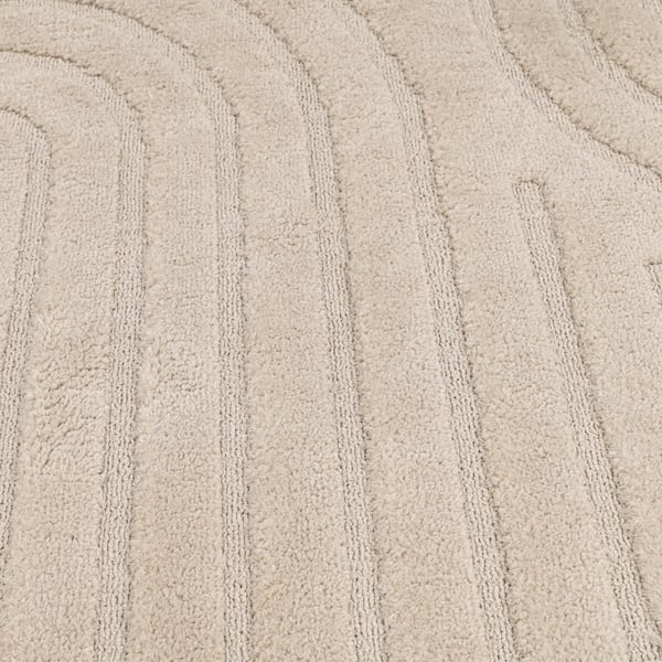 Oathil Cream 6 ft. x 8 ft. Geometric Polyester Area Rug