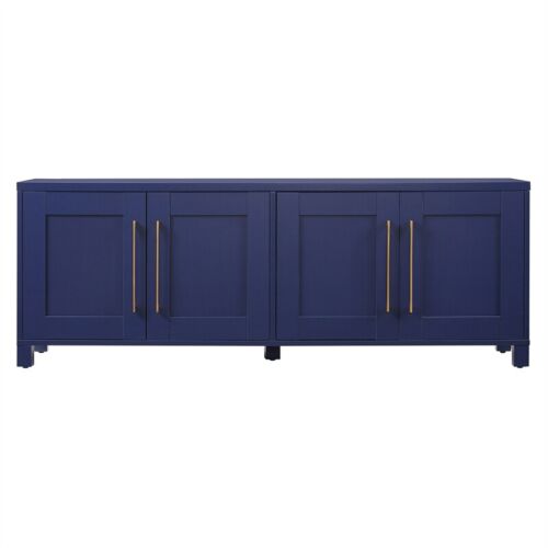 Henn&Hart 2-Cabinet Engineered Wood TV Stand for TVs up to 75" in Dark Blue