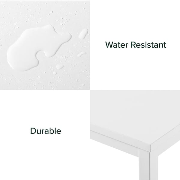 24 in. Rectangular White Computer Desk