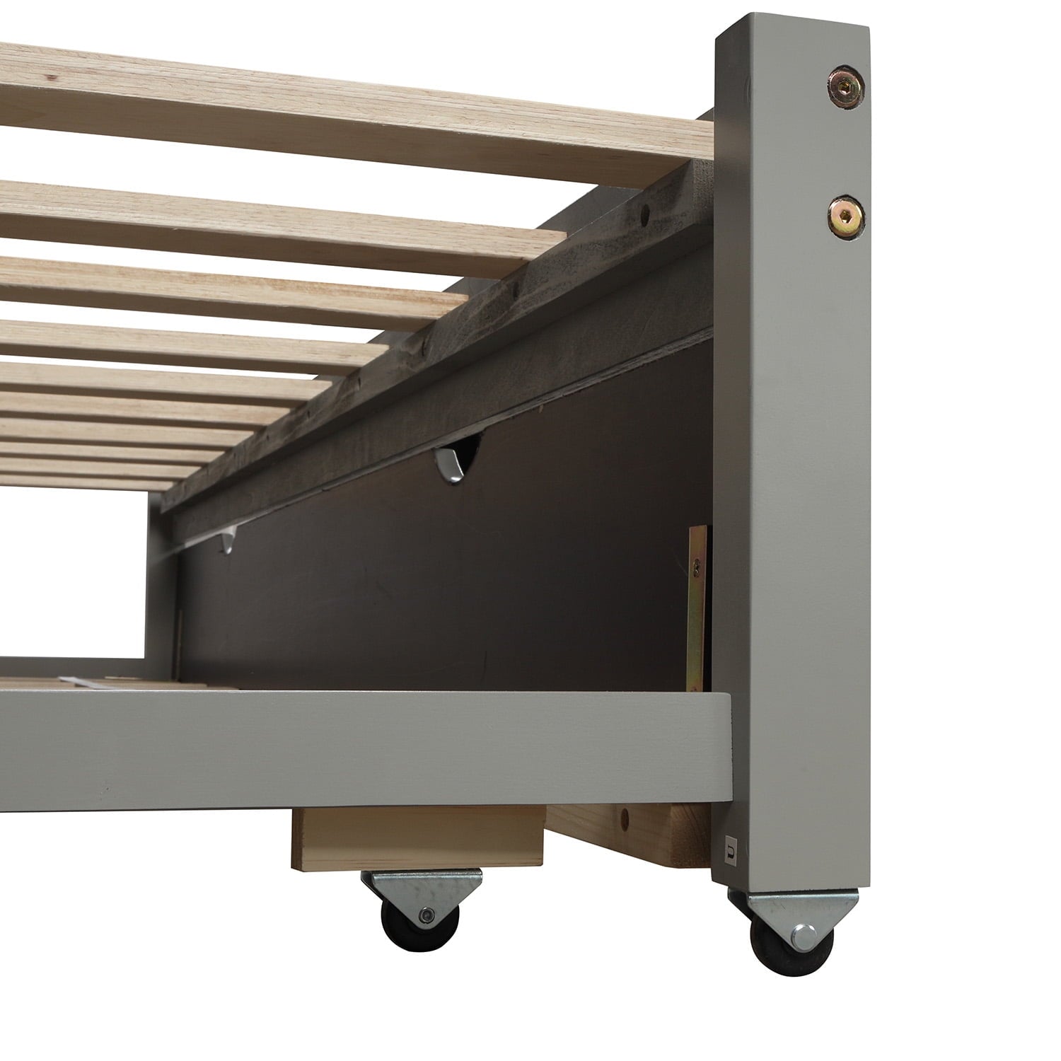 Extendable Daybed with Trundle Beds, Wood Daybed Frame with Pull Out Trundle, Twin to King Design Extending Daybed for Kids Girls Boys Teens Adults, No Box Spring Required, Gray