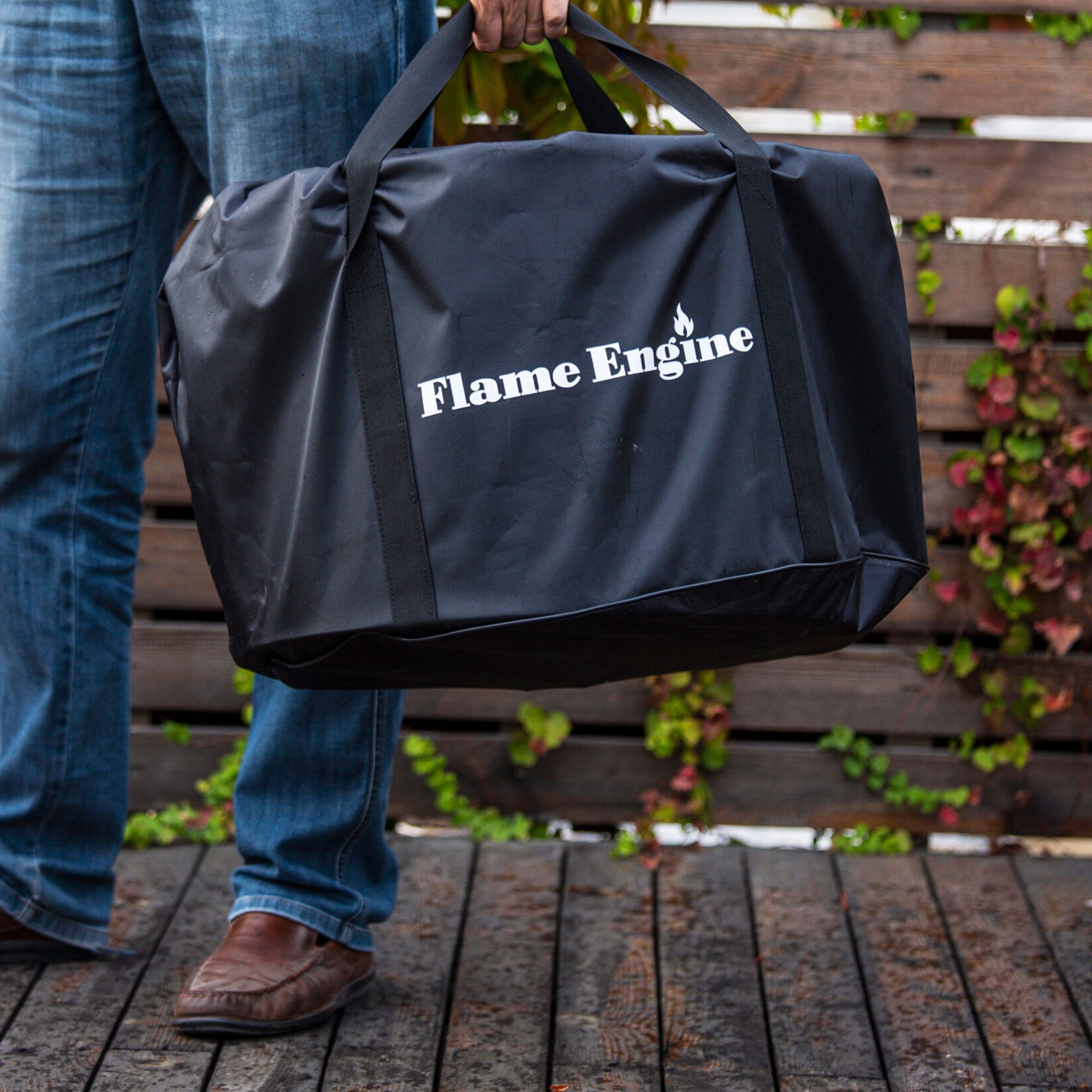 Flame Engine 19 Inch Square Smokeless Fire Pit w/ Carry Bag, Stainless Steel