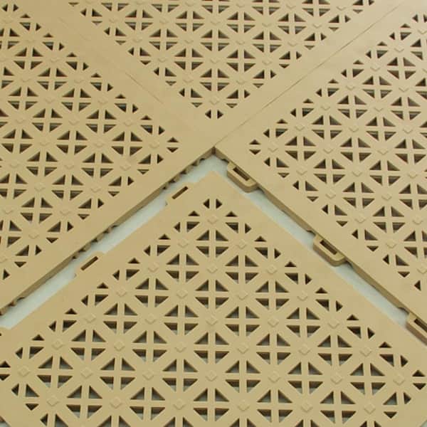 StayLock Perforated Green 12 in. x 12 in. x 0.56 in. PVC Plastic Interlocking Outdoor Floor Tile (Case of 26)