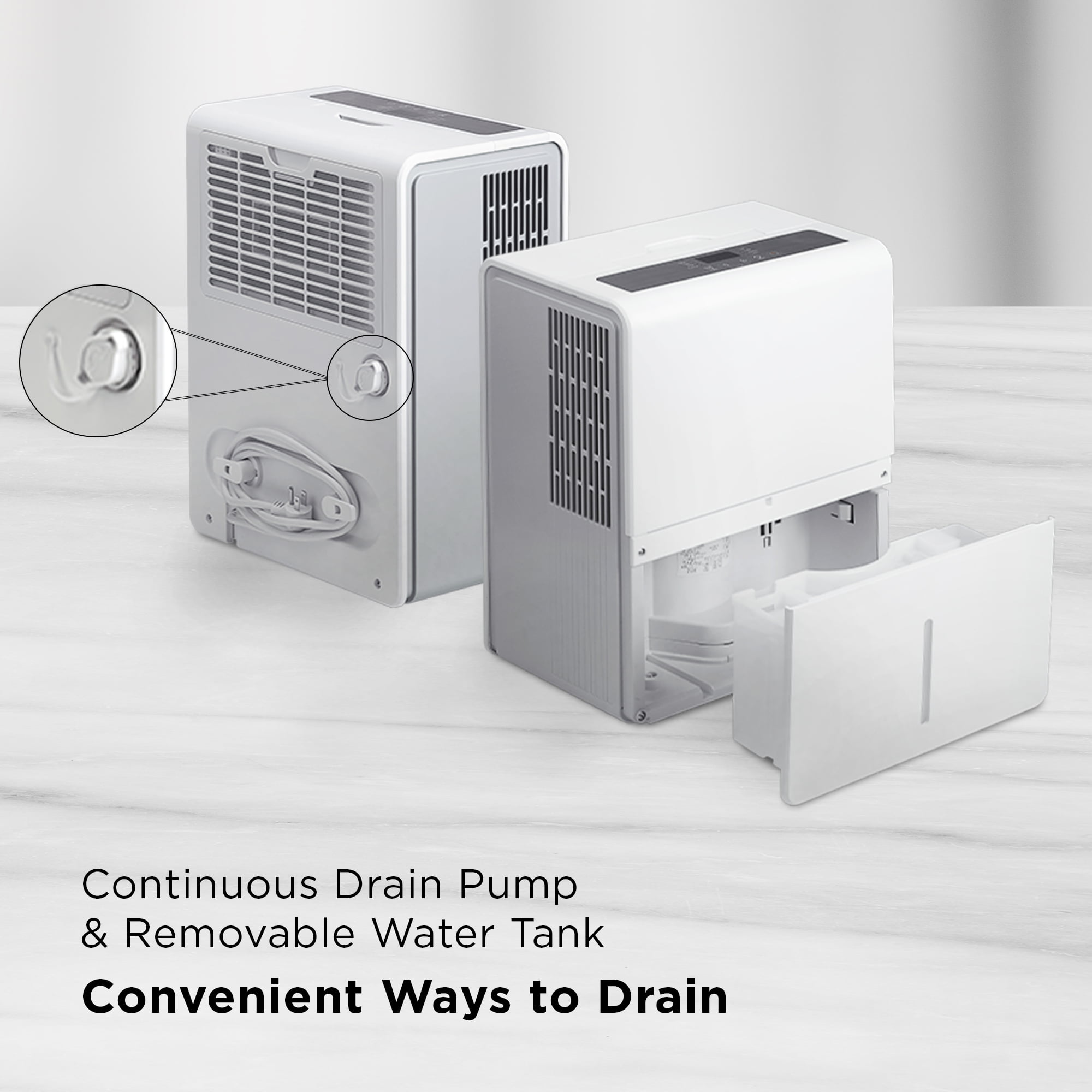 TCL 50 Pint Smart Dehumidifier with Pump, White, W50D9P2