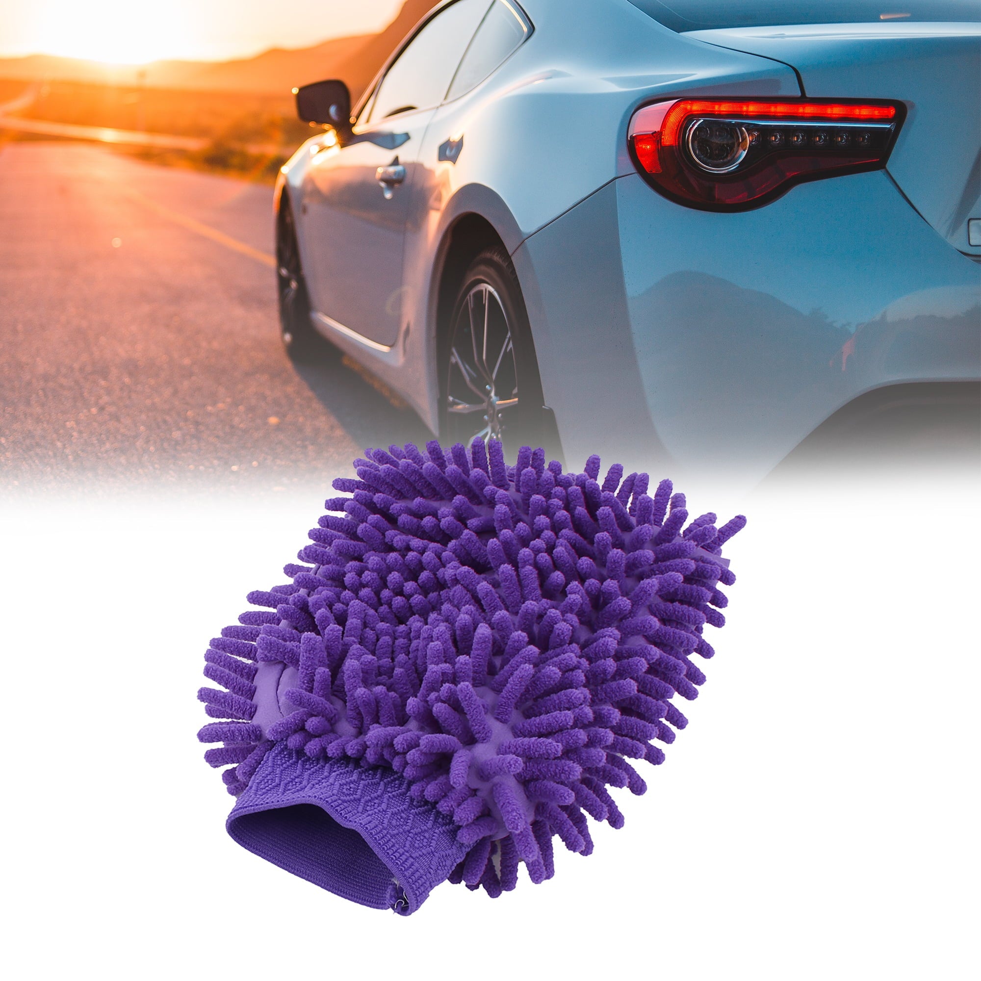 Washing Glove Purple Chenille Brush Microfiber Car Dusting Cleaning Mitt Mittens
