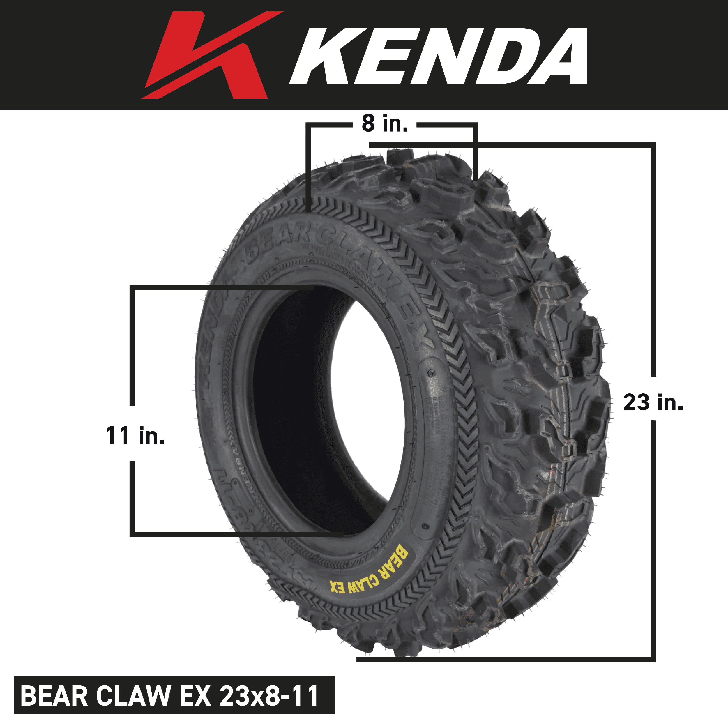Kenda Bear Claw EX 23x8-11 Front ATV 6 PLY Tires - 2 Pack