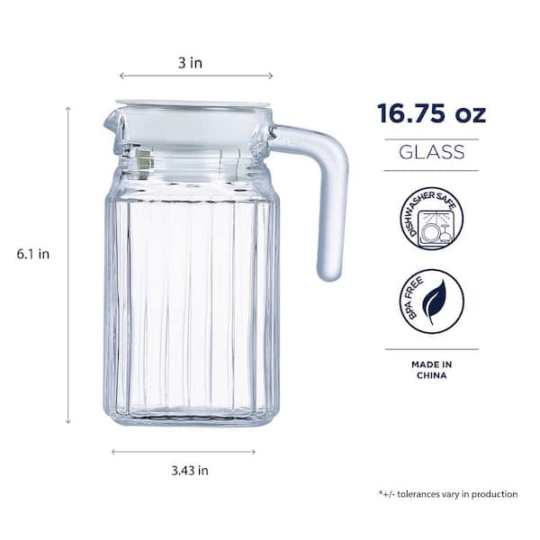 Quadro Jug 16.75 oz. with White Lid (Set of 1)