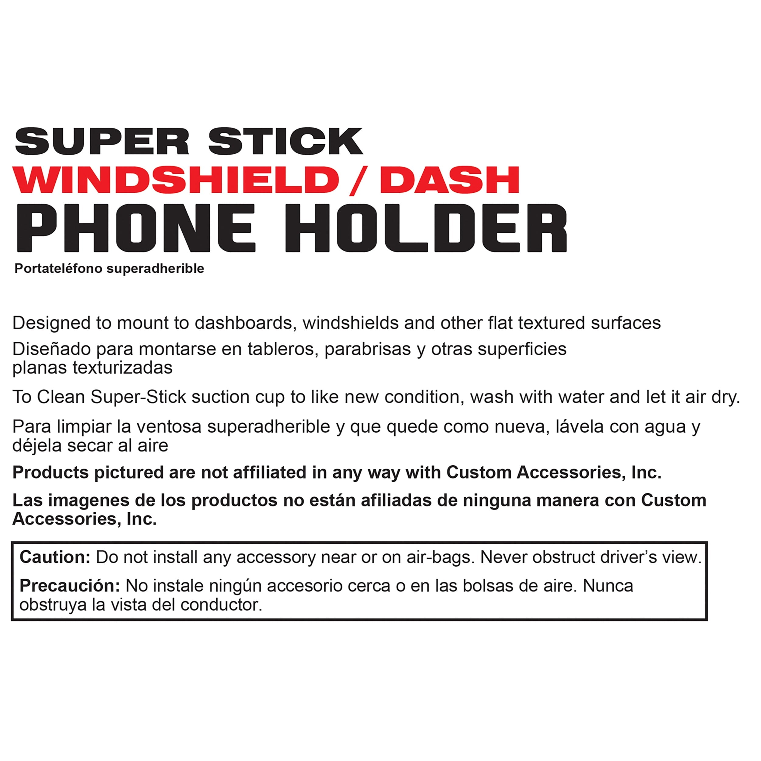 Tuff Tech Super Stick Universal Car Mount Phone Holder Desk Stand with Suction Cup Base and Adjustable Arm for -iPhone, Samsung, LG, Moto, Huawei, Smartphones