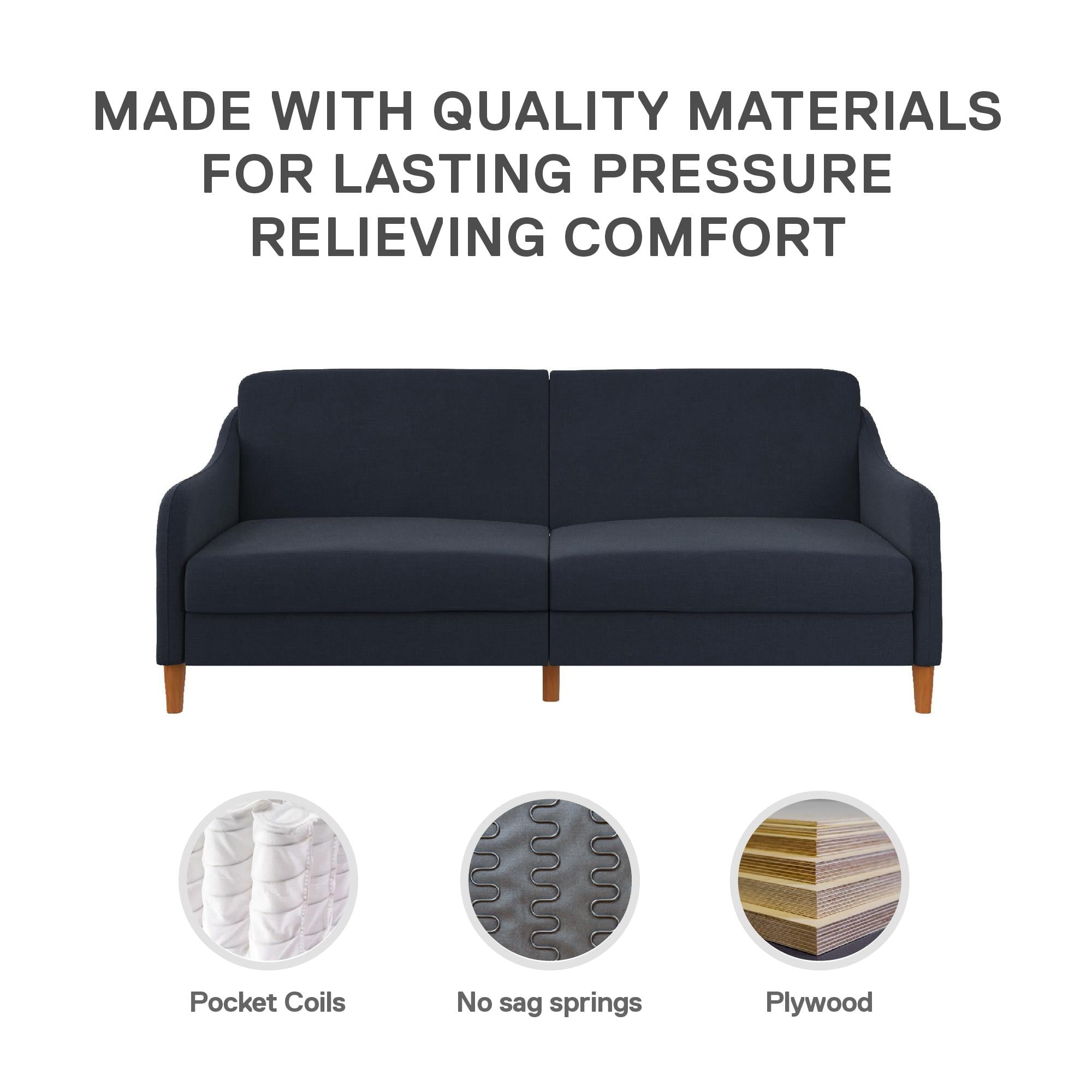 DHP Jasper Coil Futon, Navy Linen