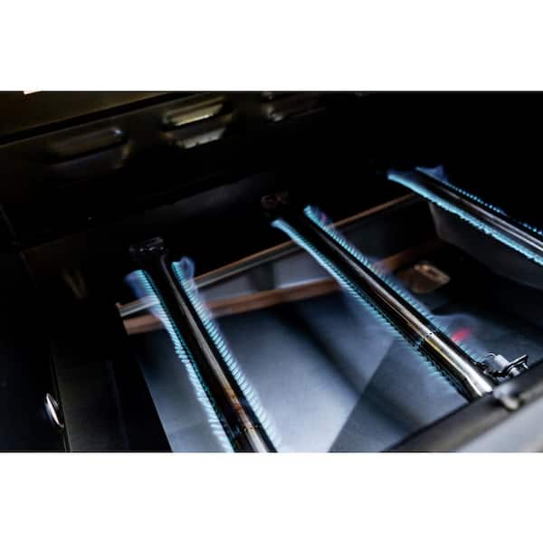 Oakford 1150 3-Burner Plus Offset Smoker Charcoal and Propane Combo Grill in Black