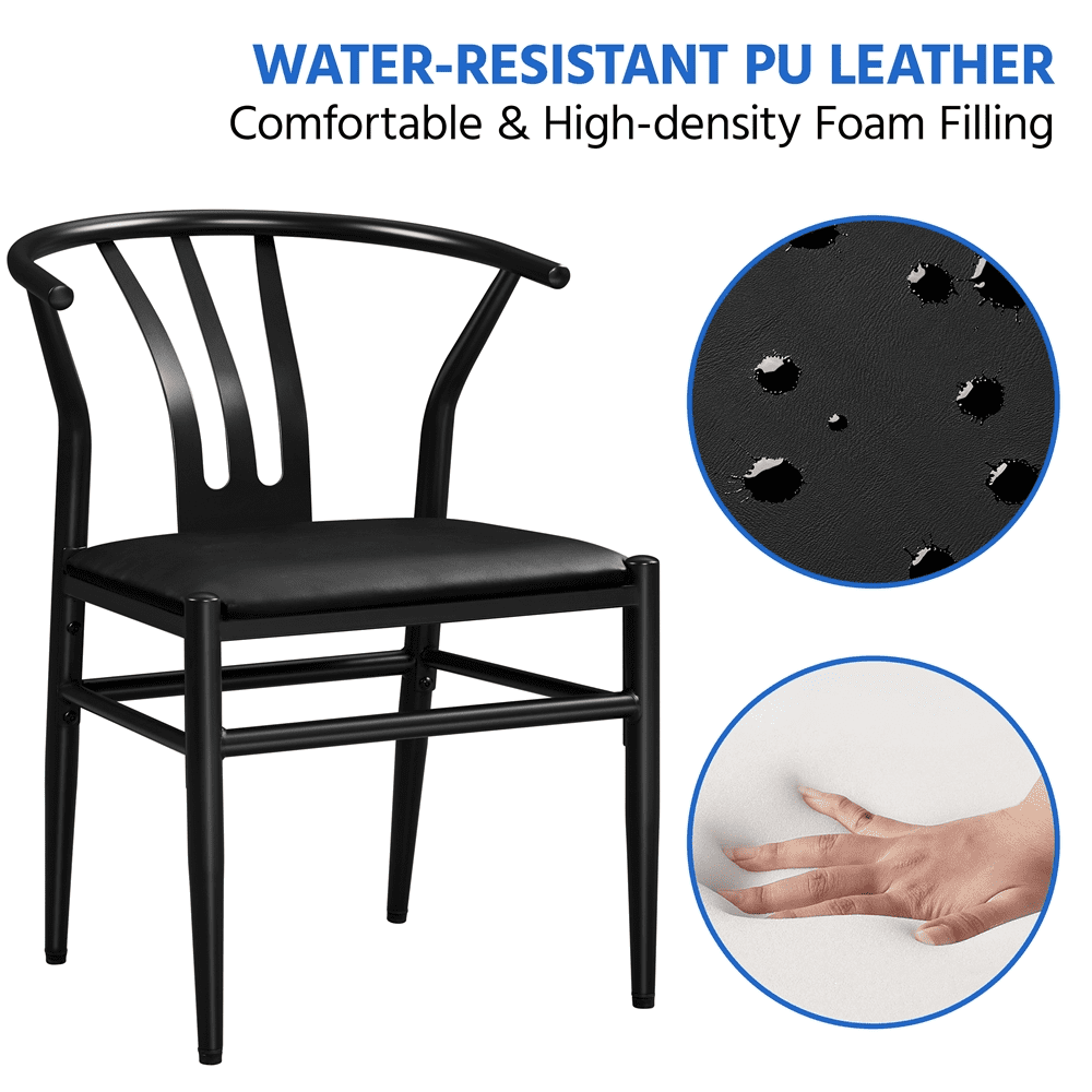 SMILE MART Dining Chair, Set of 2, Black