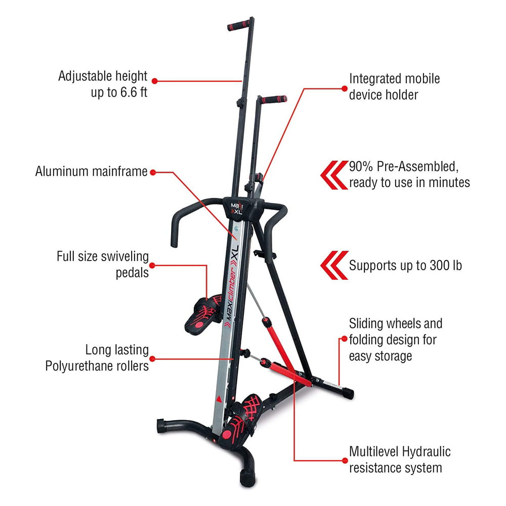 MaxiClimber XL Hydraulic Resistant Vertical Climber and Exercise System