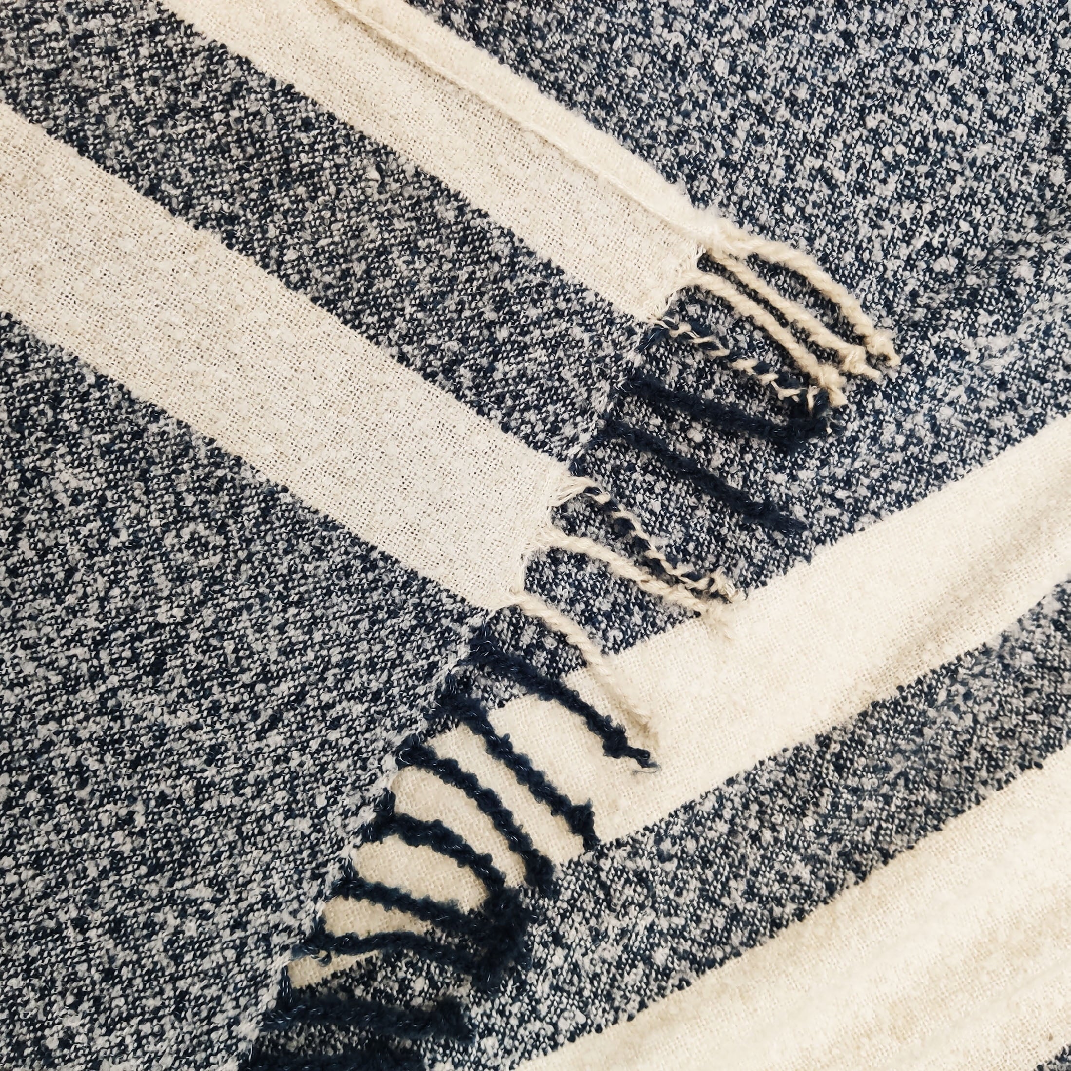 Better Homes & Gardens Striped Boucle Throw, Blue Stripe, 50