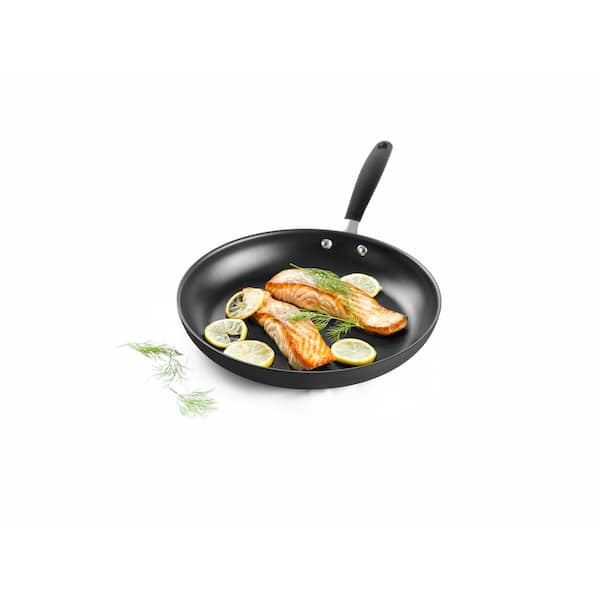 Good Grips 12 in. Hard-Anodized Aluminum Ceramic Nonstick Frying Pan in Black with Comfort Grip Handle