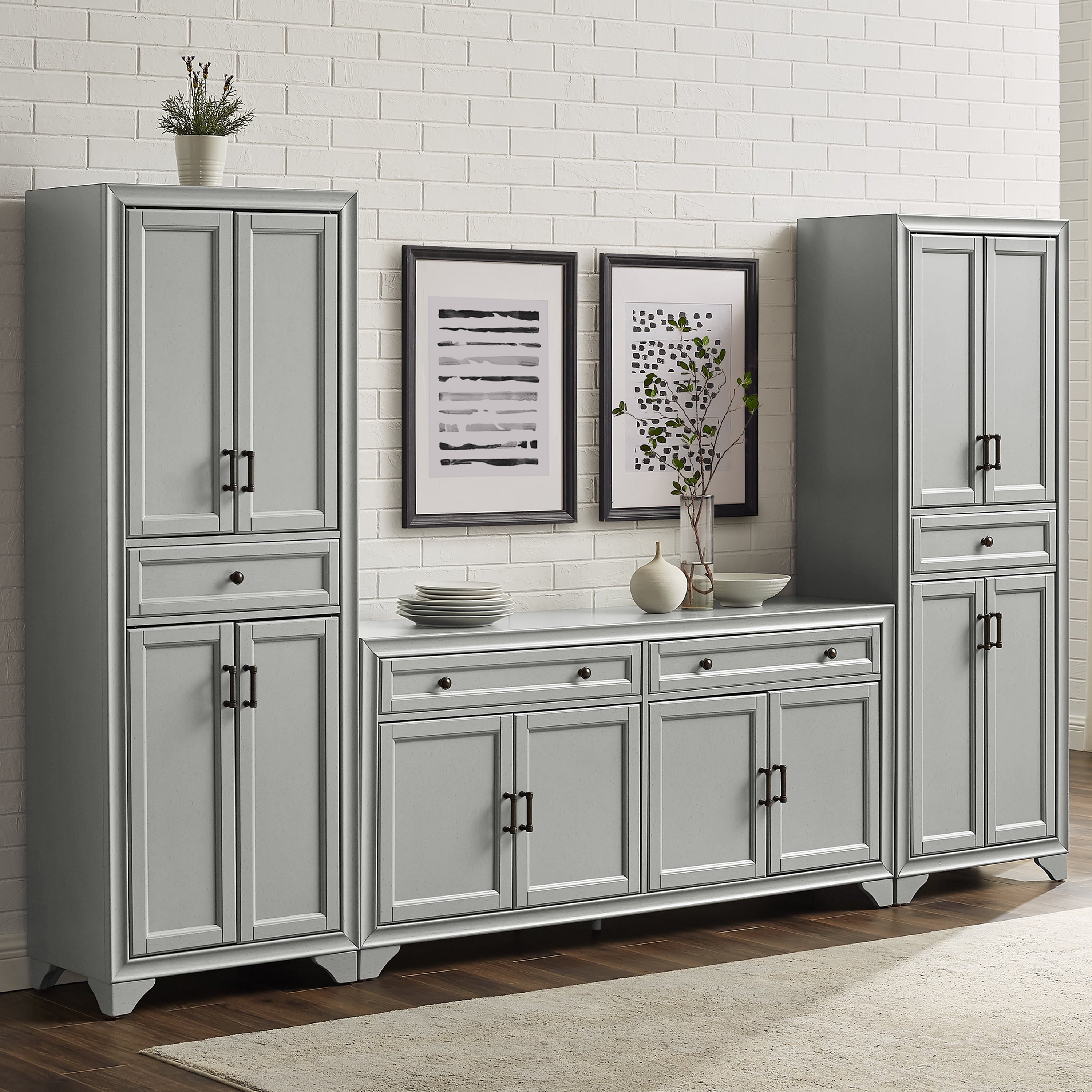 Crosley Tara 3 Piece Sideboard And Pantry Set