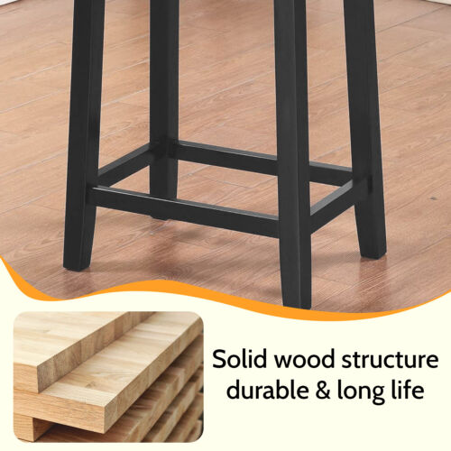 Bar Stools Set of 2 of PU Leather for Kitchen Counter Solid Stool 24"/29" Height