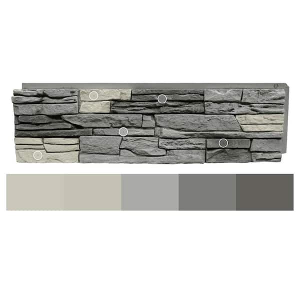 42 in. x 12 in. Stacked Stone Northern Slate Faux Stone Siding Panel