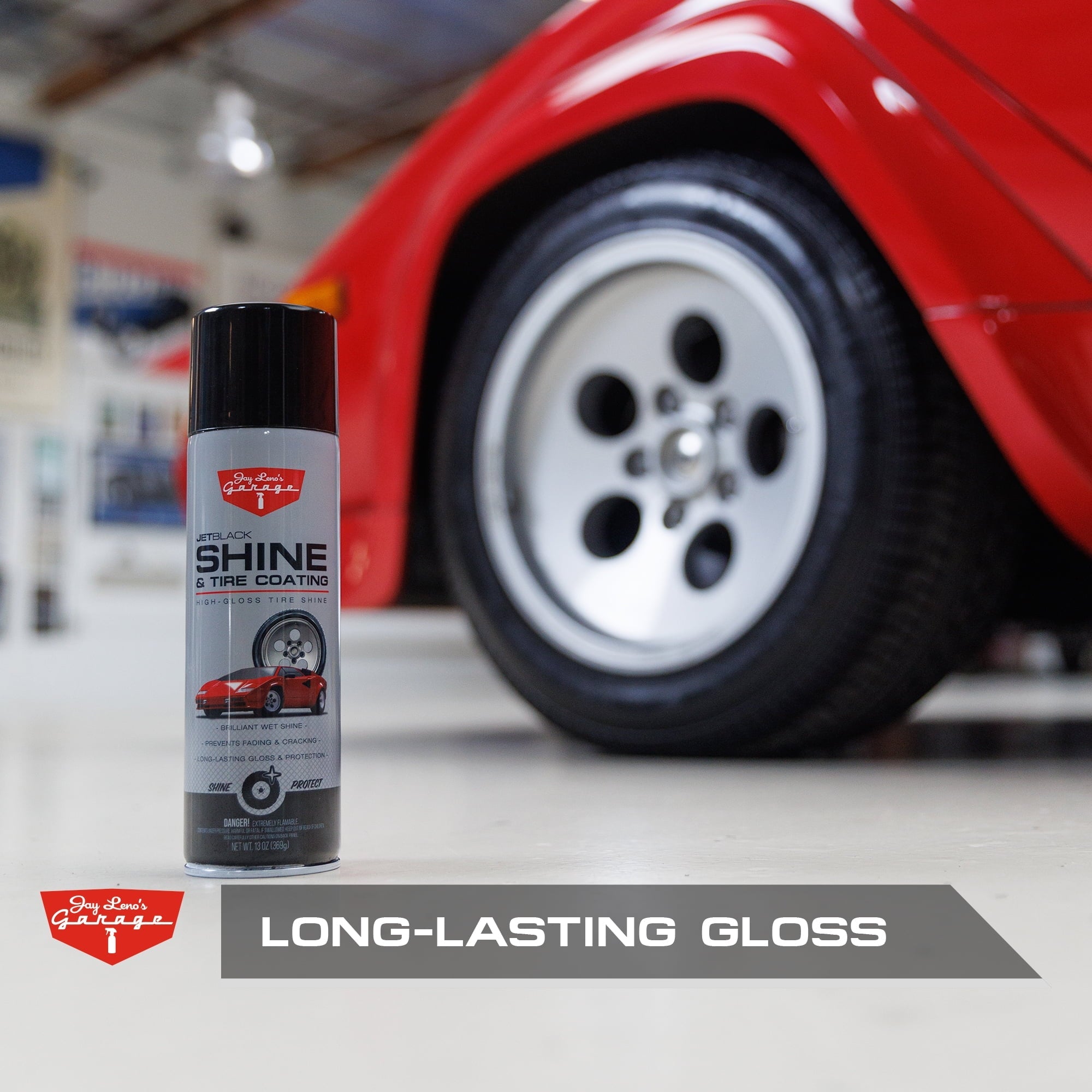 Jay Leno's Garage JetBlack Shine & Tire Coating (13 oz) - Protect & Shine Car Tires