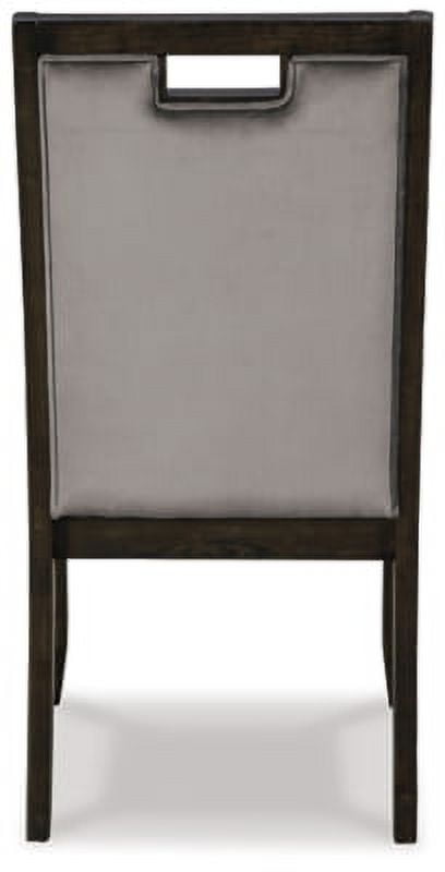 Signature Design by Ashley Hyndell Upholstered Dining Room Chair Set of 2, Dark Brown & Gray