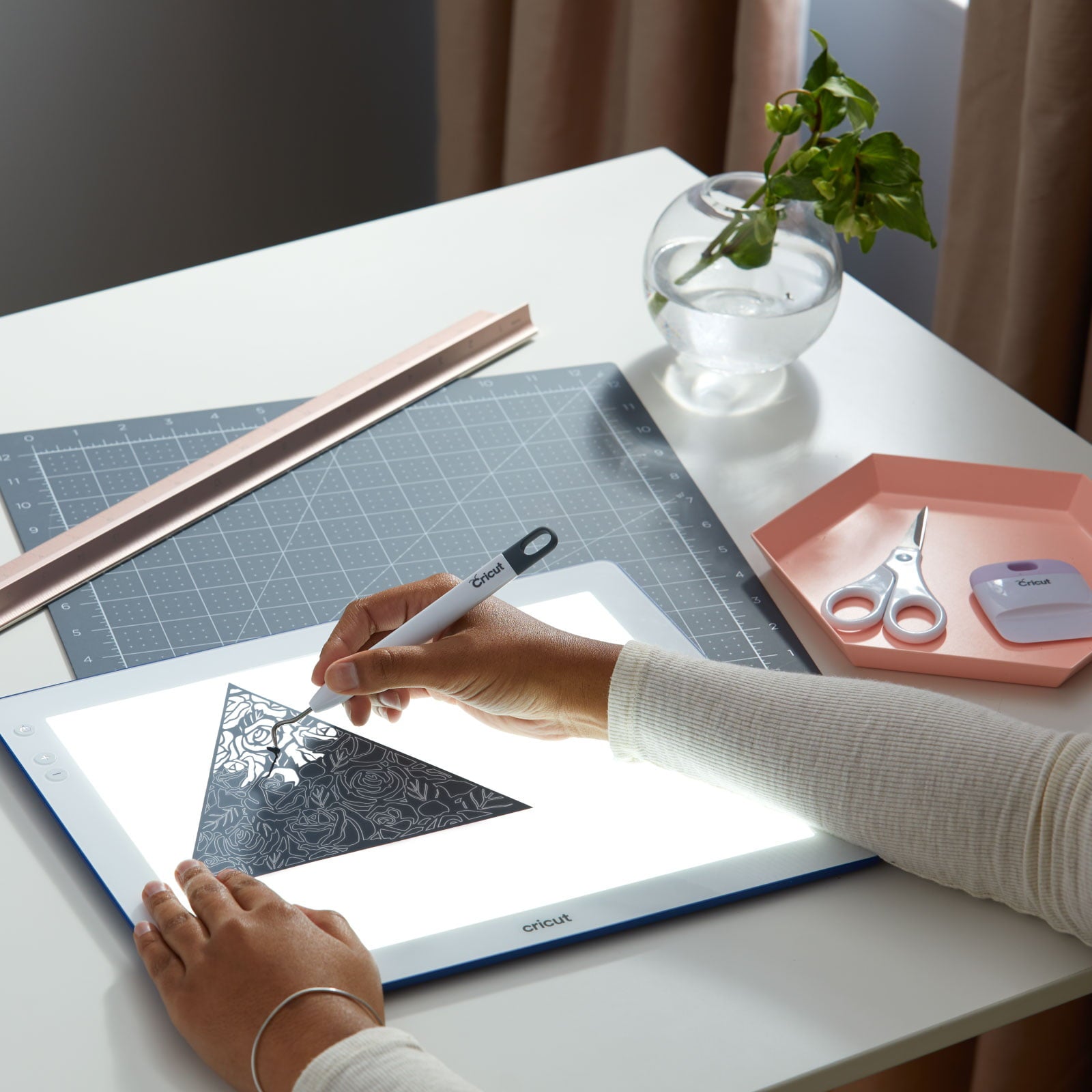 Cricut BrightPad Go Premium Vinyl and Essential Vinyl Tools Bundle