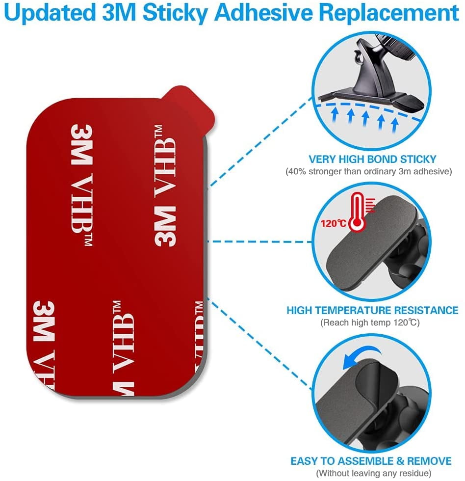 8pcs Sticky Adhesive Replacement for Dashboard Magnetic Phone Mount Holder & Windshield Dash Cam