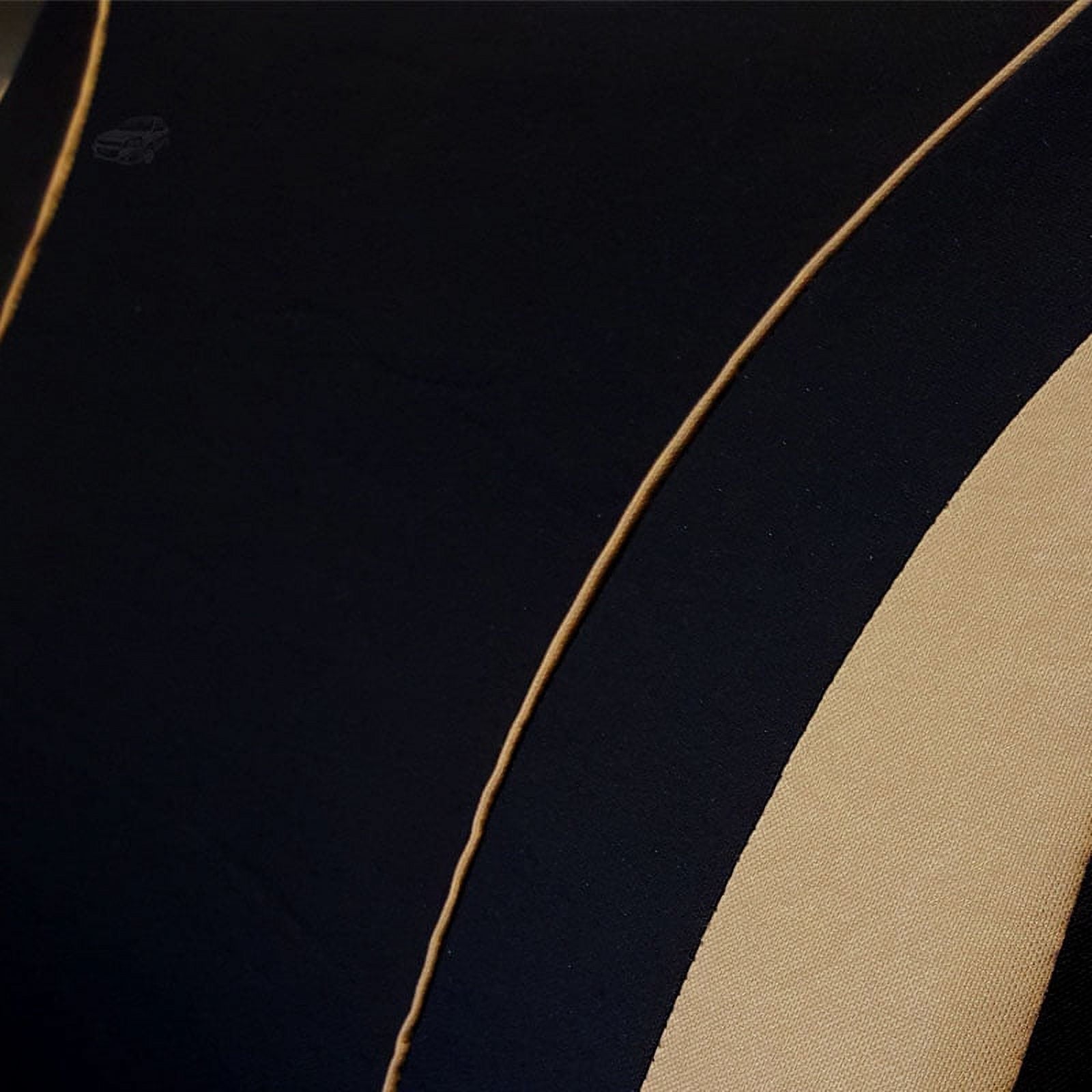 8 Pieces Flat Cloth Sleek Design Black and Tan Front and Rear Car Seat Covers Set - Shipping Included