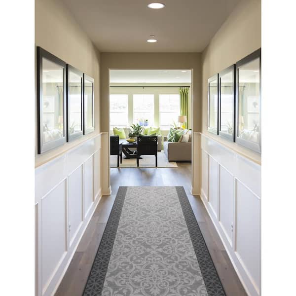 Derbent Grey 2 ft. 2 in. x Your Choice Length Roll Runner