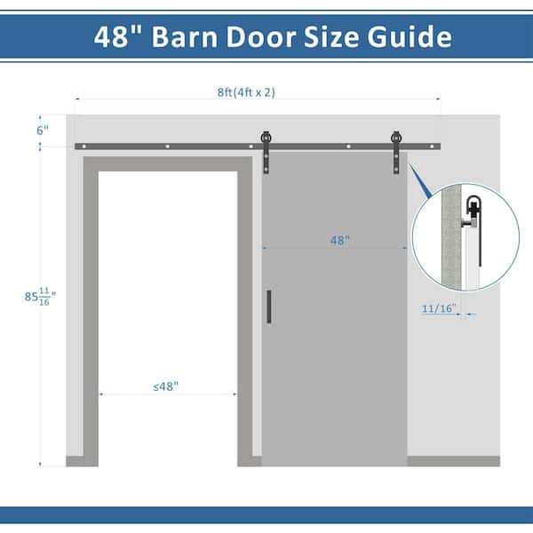 48 in.. x 84 in.. White, F in.ished, MDF, Frosted Glass, 5 Glass Panel Barn Door Slab without Barn Door Hardware