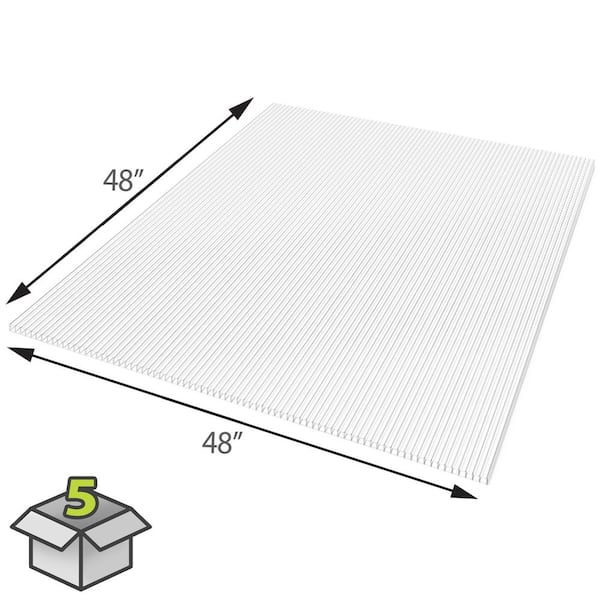 48 in. x 4 ft. Multiwall Polycarbonate Panel in Clear (5-Pack)