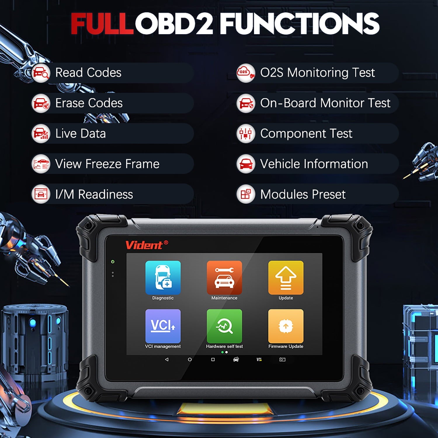 Vident iSmart800 Pro Automotive Scan Tool, Full System Bi-Directional Car Scanner, 40+ Services Wired Version