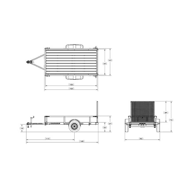 5 ft. x 10 ft. Wood Floor Utility Trailer Kit w/ Patented Pivot Down Rail System