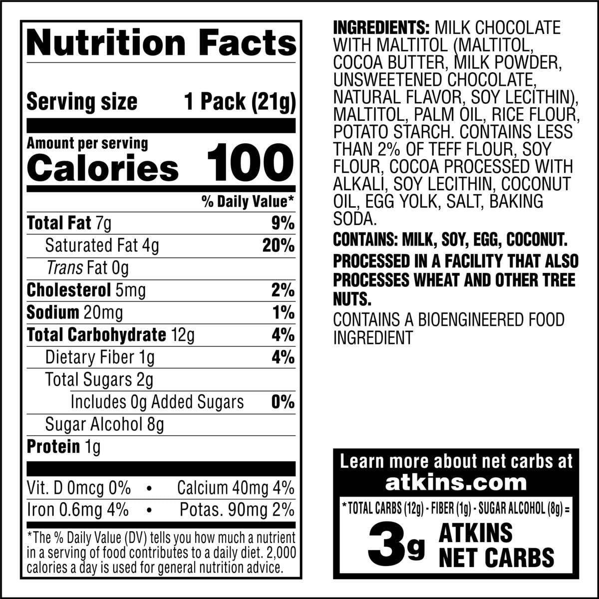Atkins Endulge Treat, Chocolate Break Bar, Keto Friendly, 6 Ct