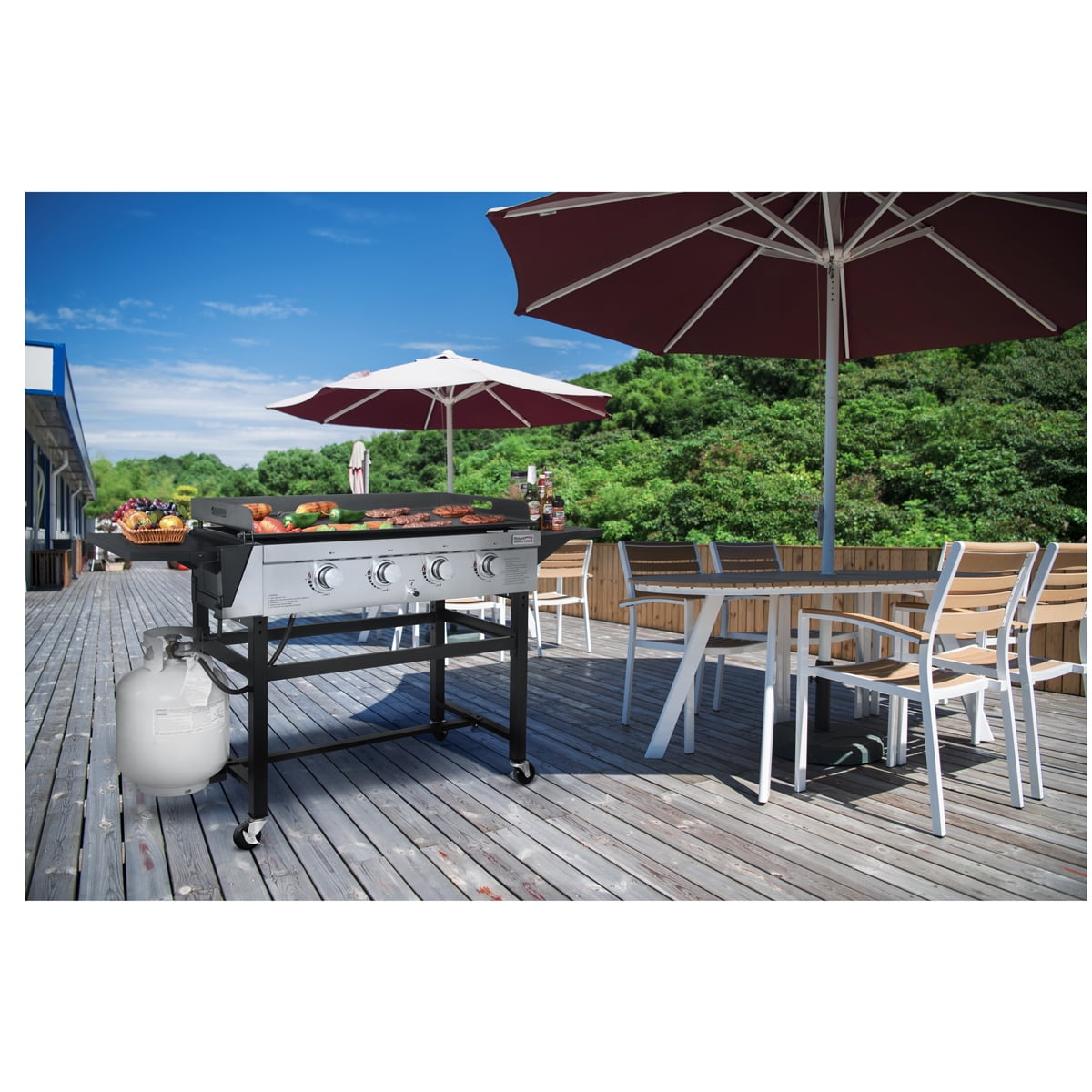 Gourmet GB4001C 4-Burner 52000-BTU Propane Gas Grill Griddle, 36