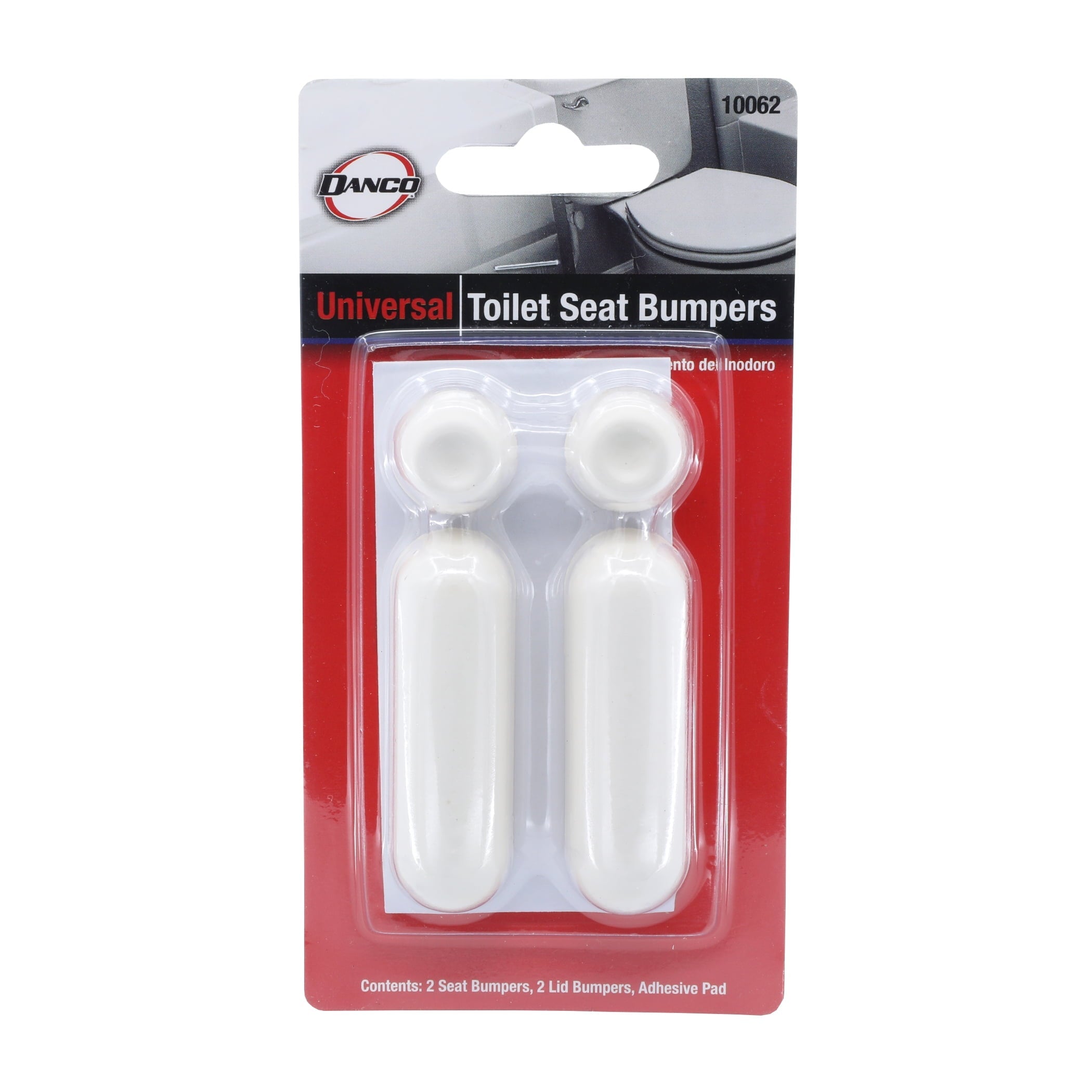 Danco Universal Rubber Stick-on Round Toilet Seat Bumpers, 4-Piece, 0.01 lbs (10062)