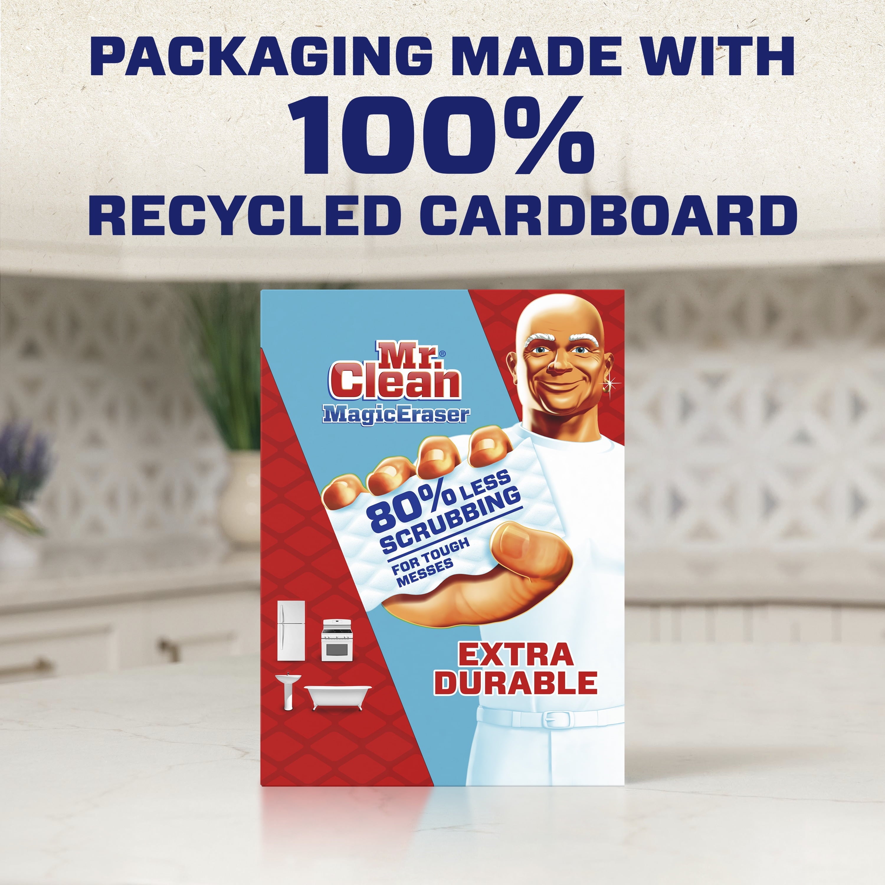 Mr. Clean Magic Eraser Extra Durable, Cleaning Pad with Durafoam, 4 Ct
