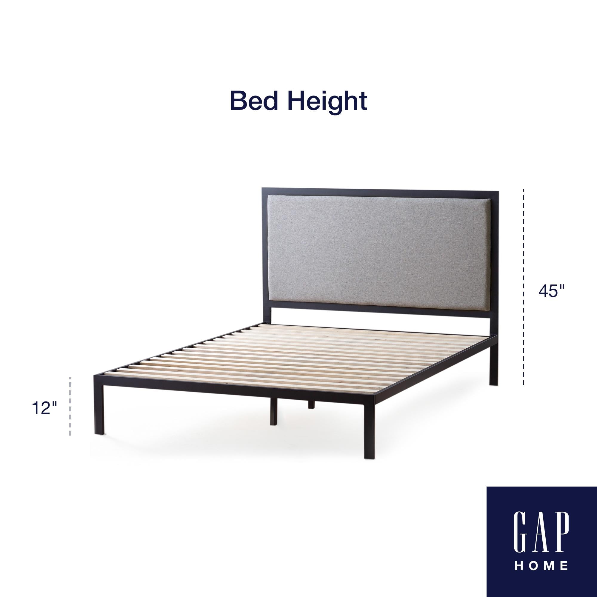 Gap Home Metal Upholstered Bed, Queen, Gray