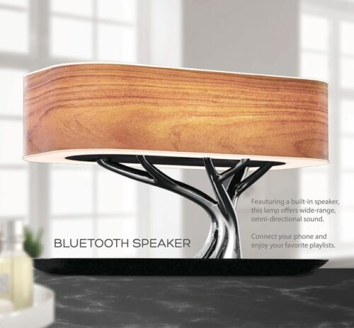 MODIRNATION Bonsai Modern LED Bedside Smart Table Lamp with Built-in TWS Blue...