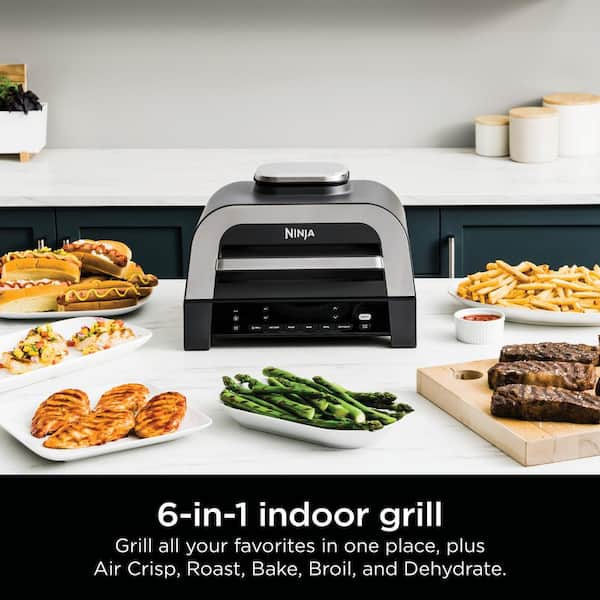 Foodi Smart XL 6-in-1 Stainless Steel Indoor Grill with Built in Thermometer DG551