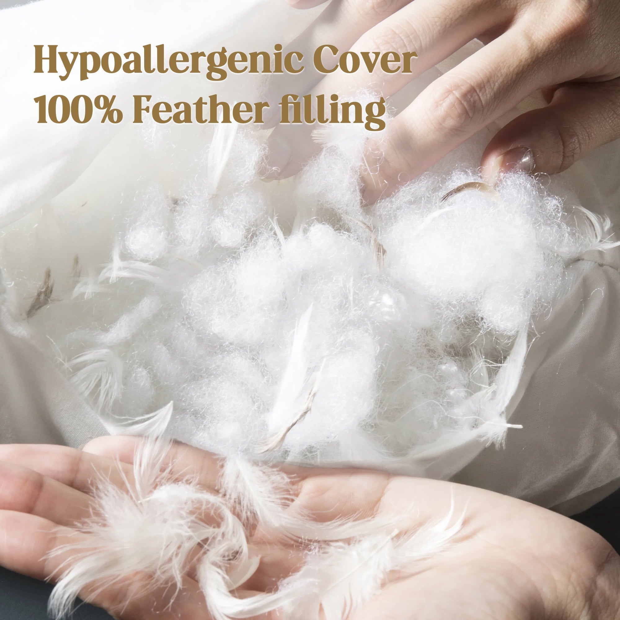 Unikome Decorative Lumbar Pillow Inserts 12 x 20 (Pack of 2, White), Filled with Goose Feathers, Outdoor Pillow Cushions for Couch, Home Decor