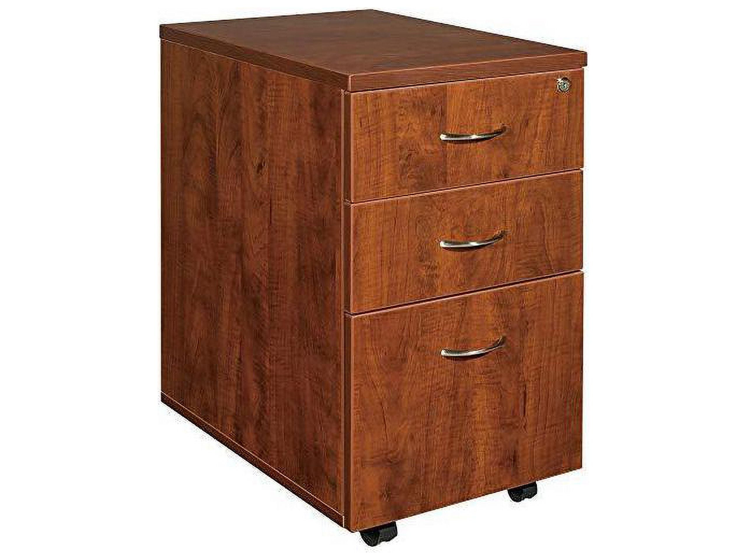 3 Drawers Vertical Wood Composite Lockable Filing Cabinet, Cherry