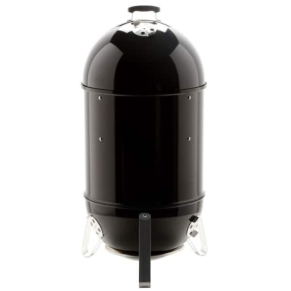 22 in. Smokey Mountain Cooker Smoker in Black with Cover and Built-In Thermometer