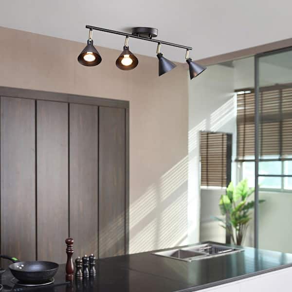 Tristan 2.17 ft. 4-Light Matte Black Linear Track Lighting Kit