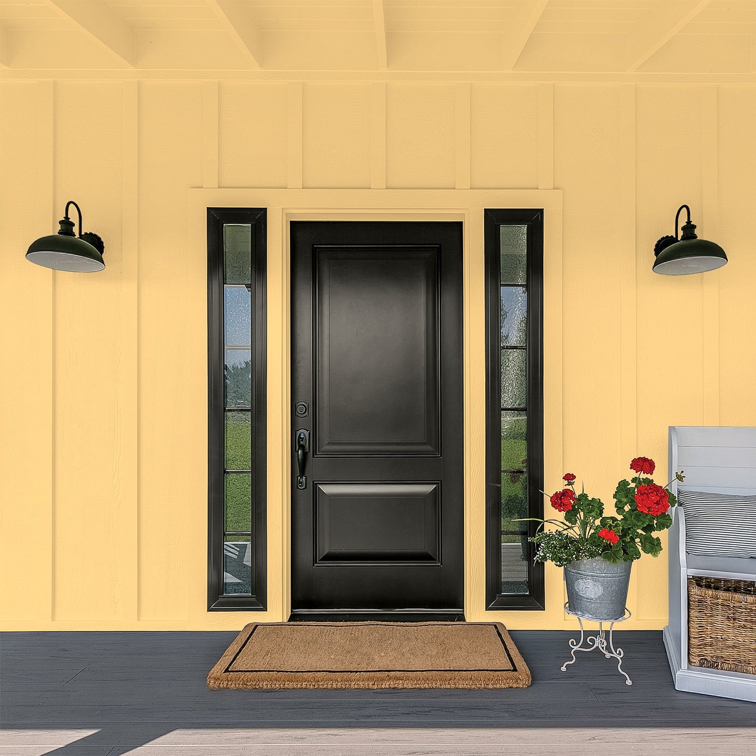 Glidden Fundamentals Exterior Paint Gold Buff / Yellow, Flat, 1 Gallon