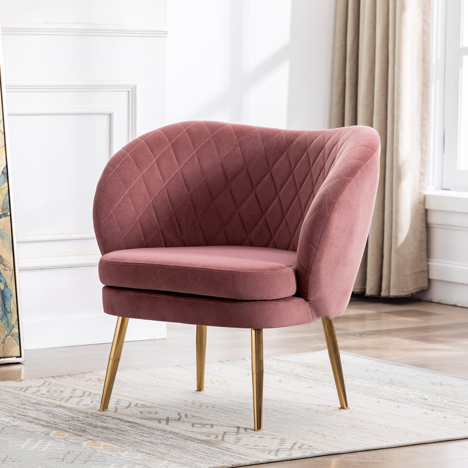 Duhome Accent Chair Single Sofa with Arm Velvet Blue 1 Pcs