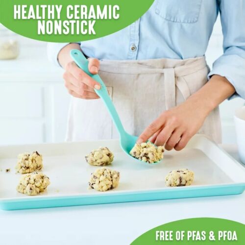 18" x 13" Turquoise Bakeware Healthy Ceramic Nonstick, Cookie Sheet