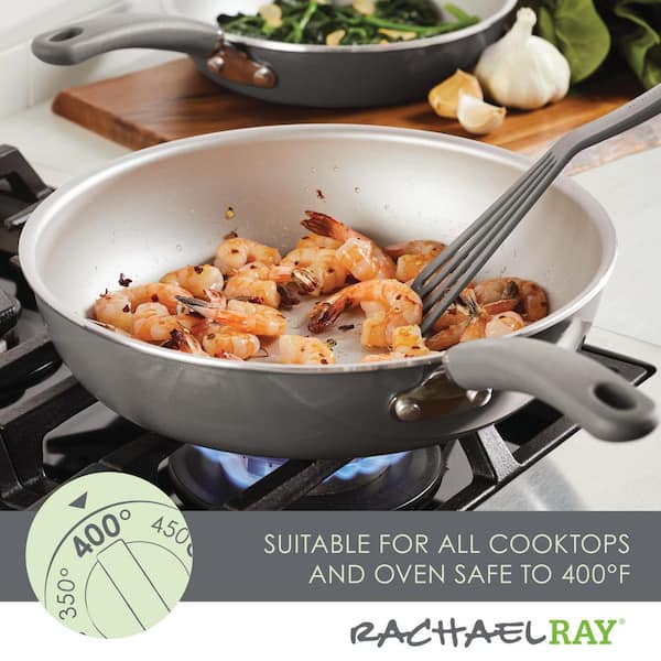 Create Delicious 13-Piece Aluminum Nonstick Cookware Set in Gray Shimmer