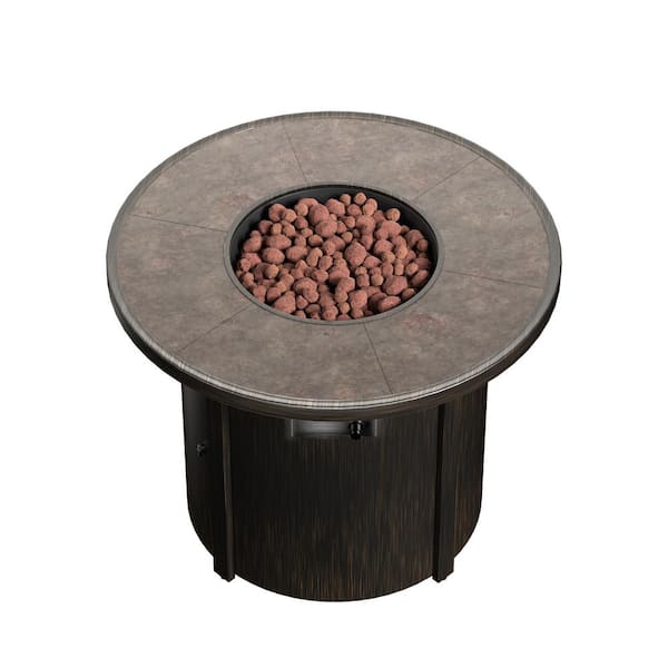HeatPro 32 in. Round Propane Gas Fire Pit Table 30,000 BTU