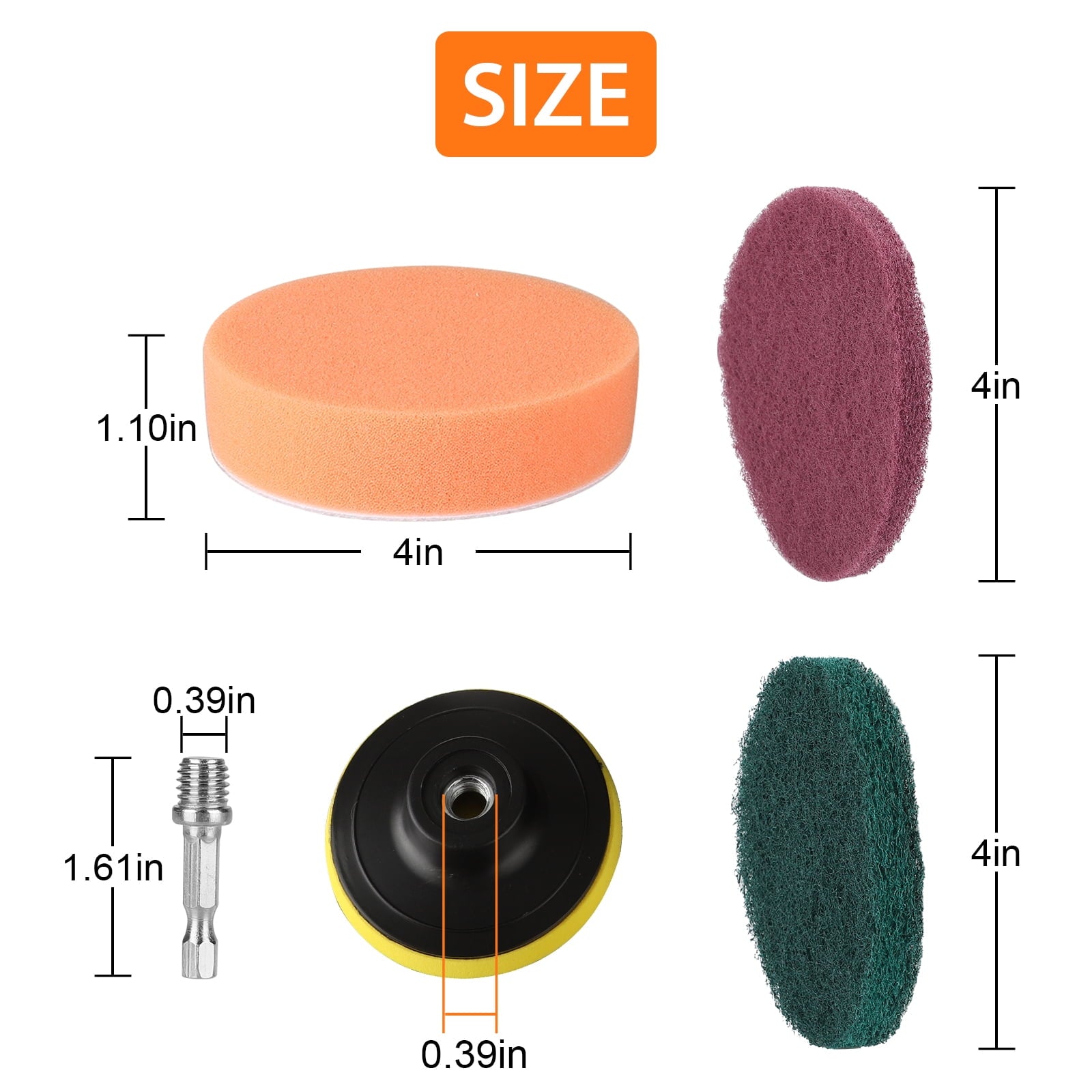 12pcs Drill Brush Car Detailing Kit, TSV Car Wheel Tire Cleaning Brush Set, Wheels Brush, Rim Brush, Scrubing Brush Pad Sponge Kit for Car Waxing, Polishing, Tile