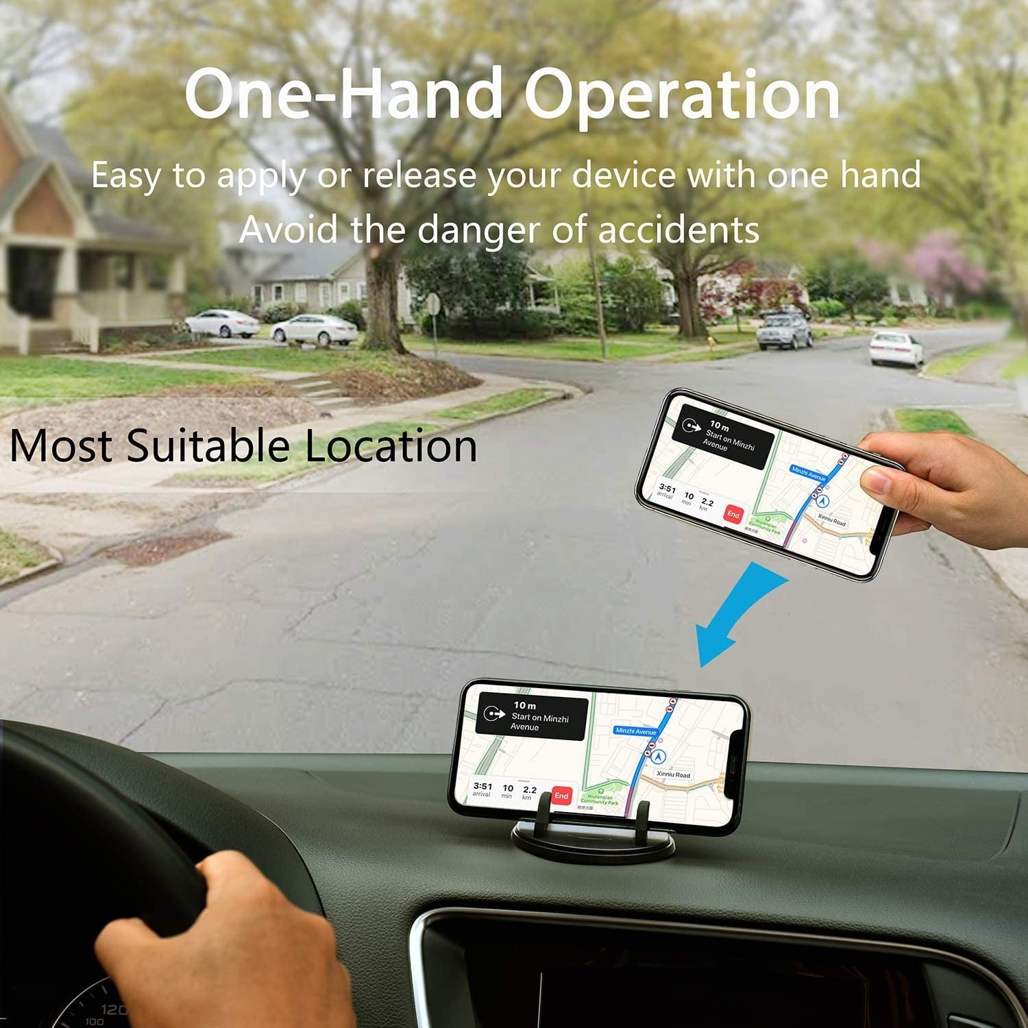 Tzgsonp Dashboard Phone Holder for Car Vertical Horizontal 360°Rotate Car Phone Mount Compatible iPhone 12 13 Pro Max Samsung Android Smartphones and More