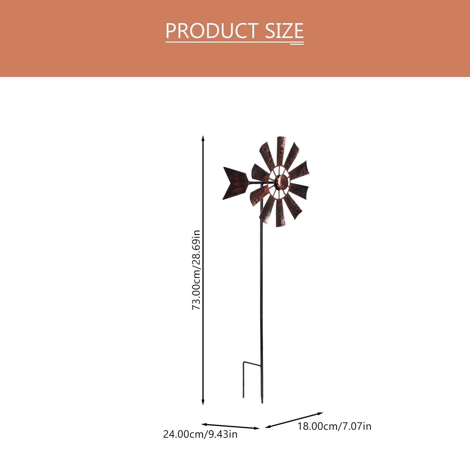 OUNONA Wind Metal Garden Windmill Stake Spinners Decor Decorativerotating Pinwheel Pinwheelsstakes Modern Farmhouse